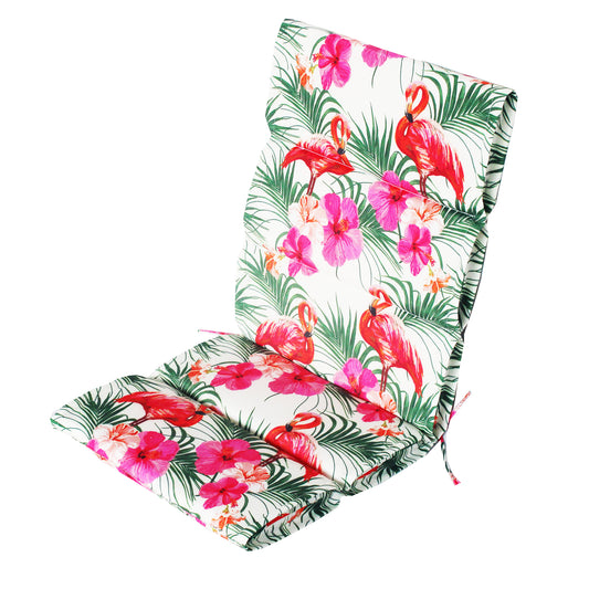 Outdoor Flamingo Full Length Seat Cushion Pair