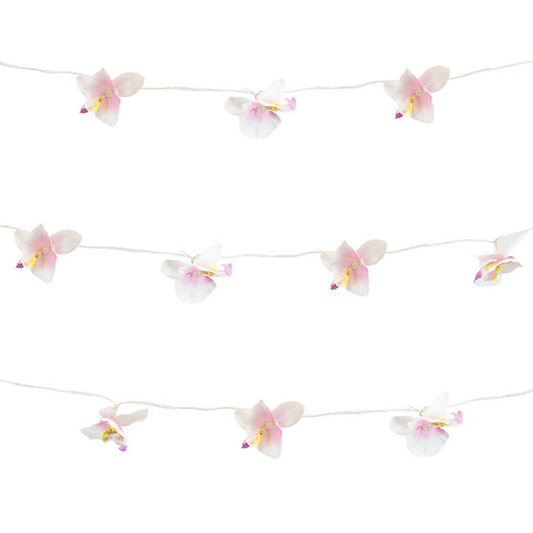 Solar Orchid Flower LED String Lights