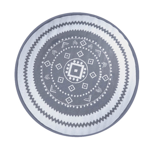 Vanguard Round Outdoor Rug (Grey/White) 150cm