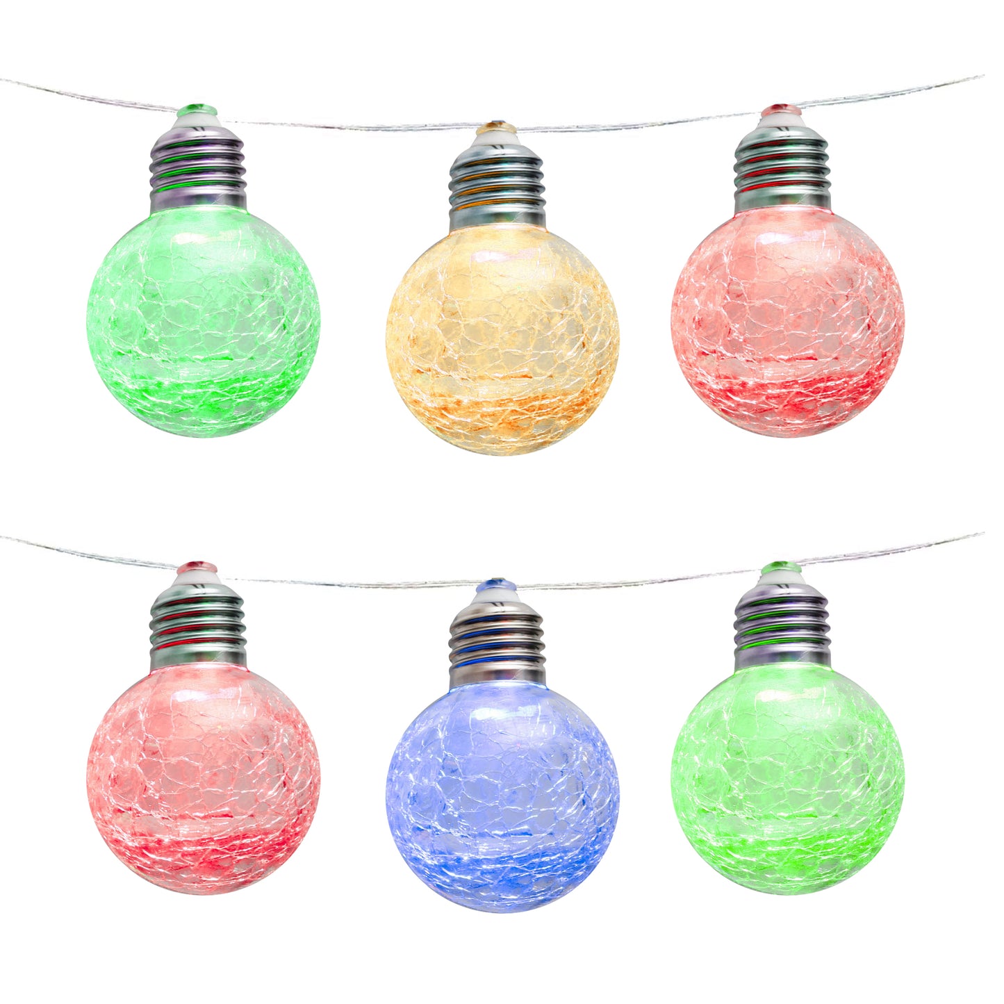 Solar Crackle Ball String Lights