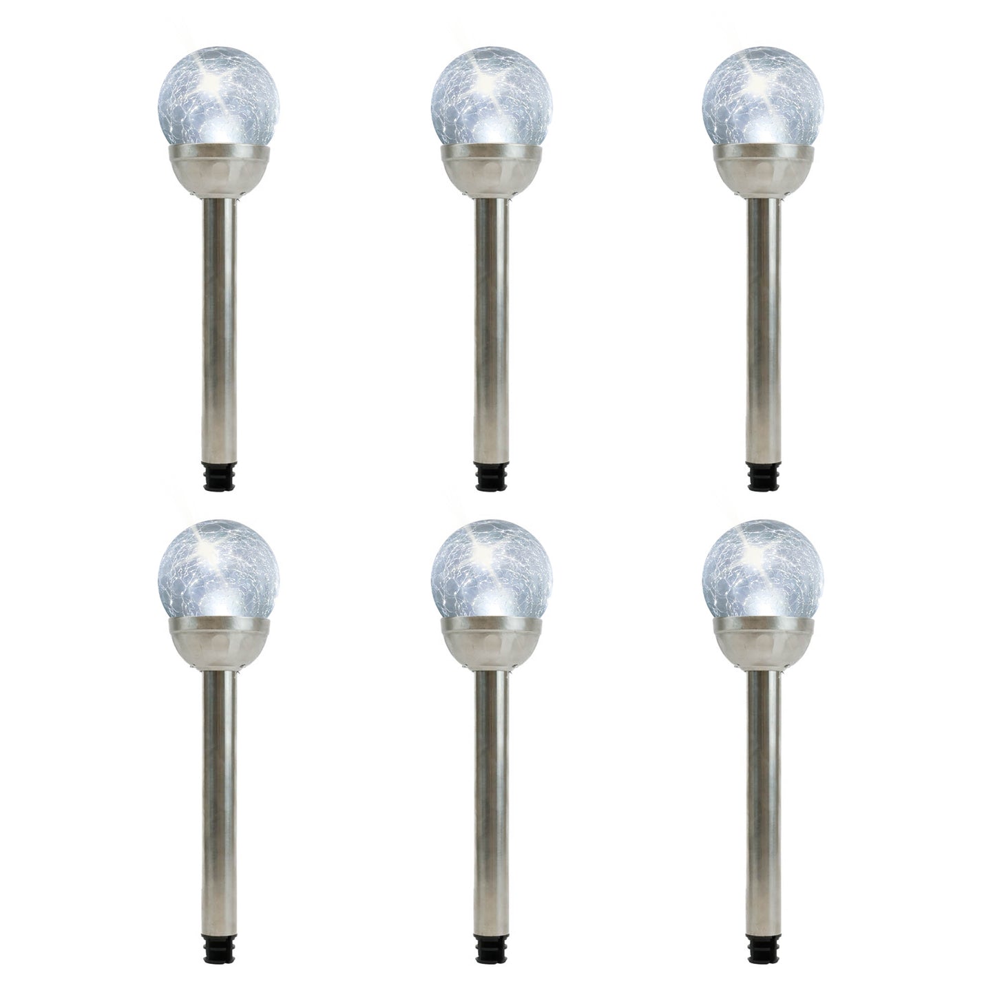 Crackle Glass Ball Stake Solar LED Light