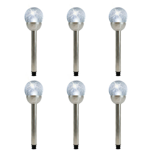 Crackle Glass Ball Stake Solar LED Light