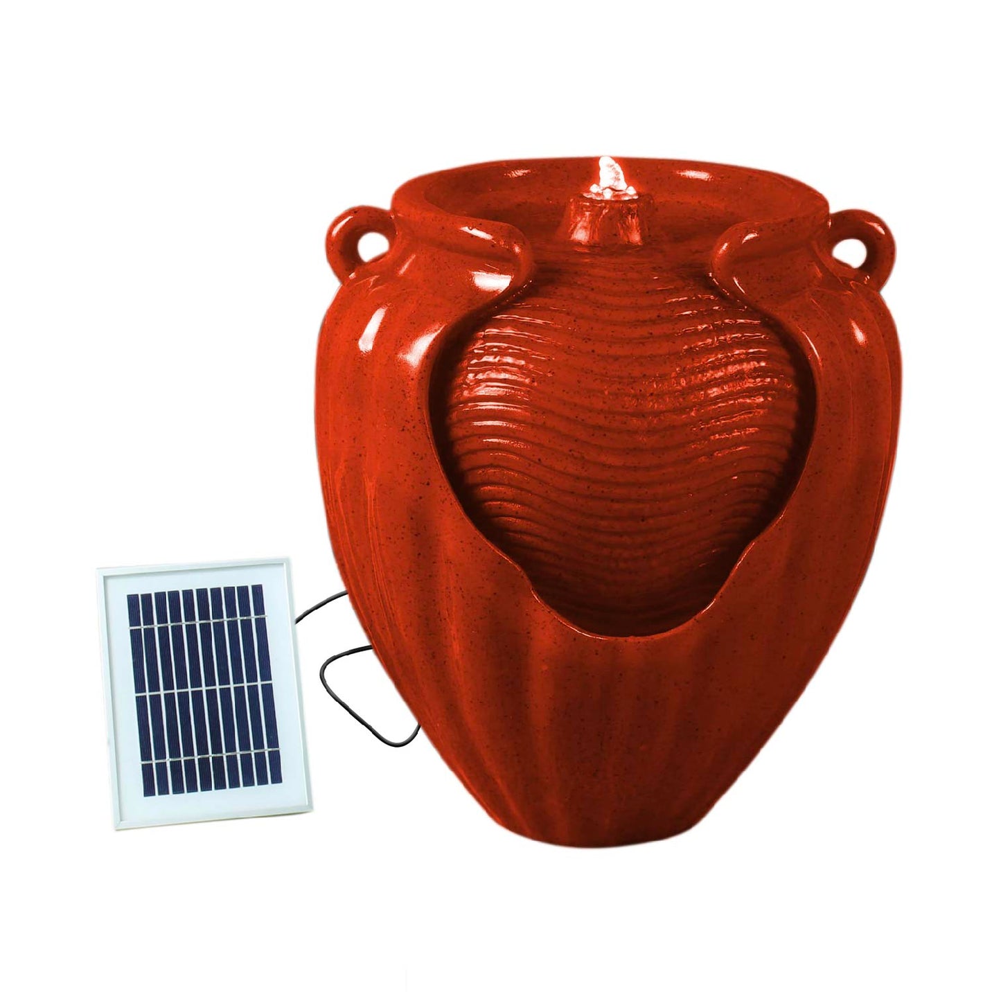 Solar Powered Water Feature - Red Vase