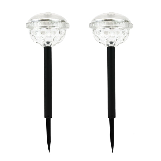 Pair of Solar Disco Stake LED Lights