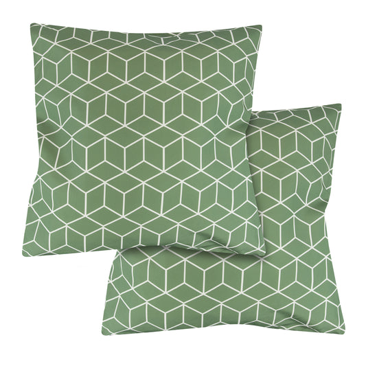 Outdoor Pair Of Scatter Cushions - Green Cube