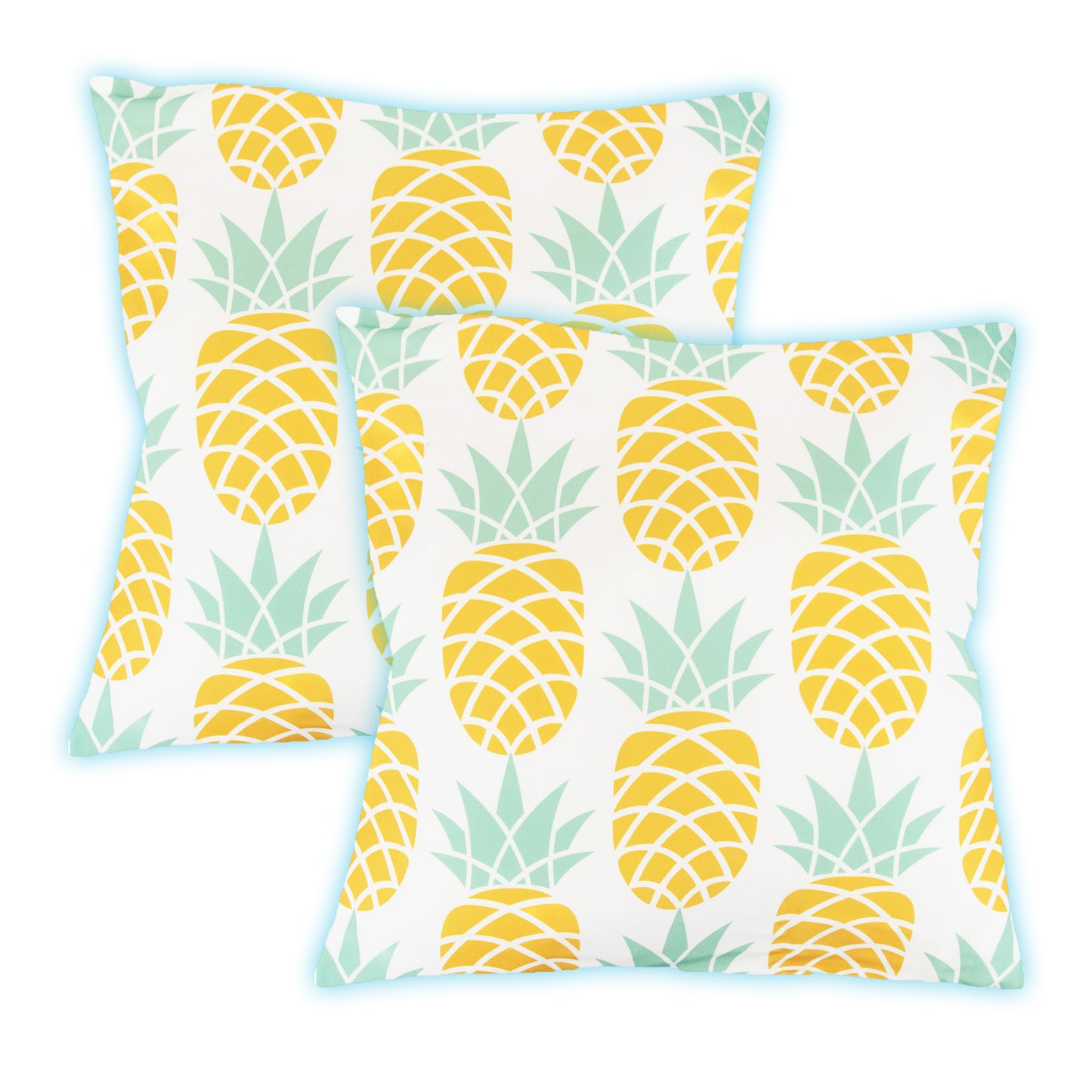 Outdoor Pair Of Light Up Pineapple Scatter Cushions