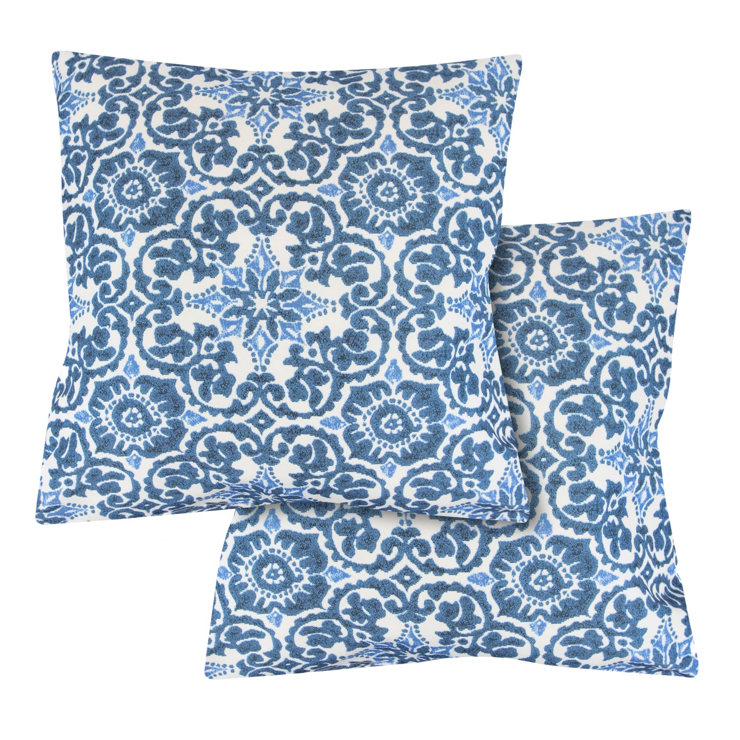 Outdoor Kaleidoscope Blue Pair Of Scatter Cushions