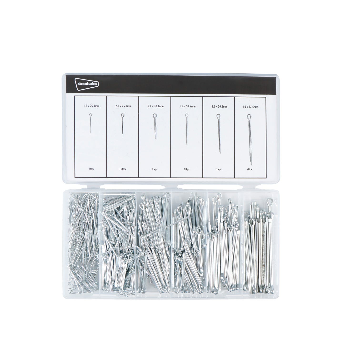 500-piece Aluminium Split Pin Assortment Kit