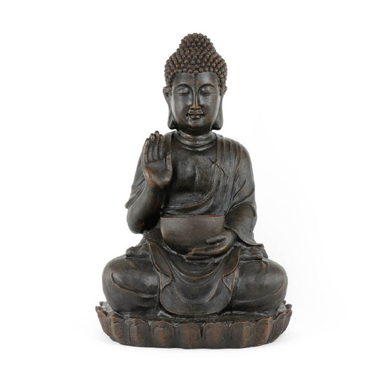 Solar Water Feature - Meditating Buddha With Bowl