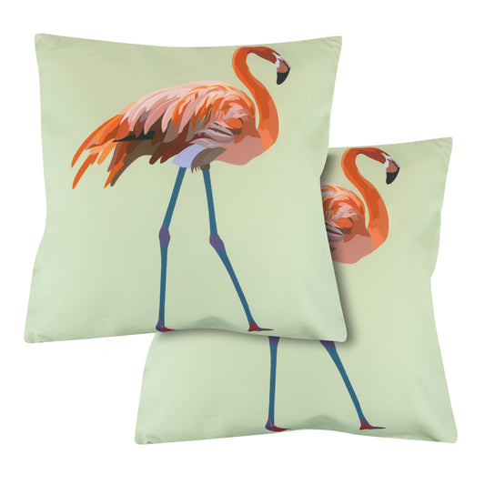 Outdoor Pair Of Scatter Cushions - Solo Flamingo