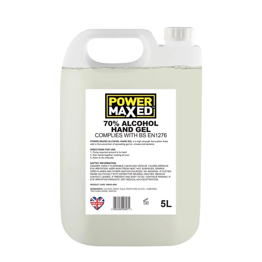 Power Maxed Alcohol Hand Sanitiser Gel – 5L