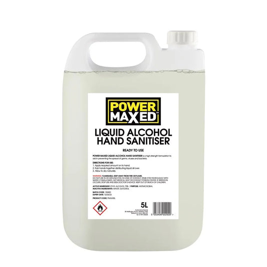 Power Maxed Alcohol Hand Sanitising Liquid 5L