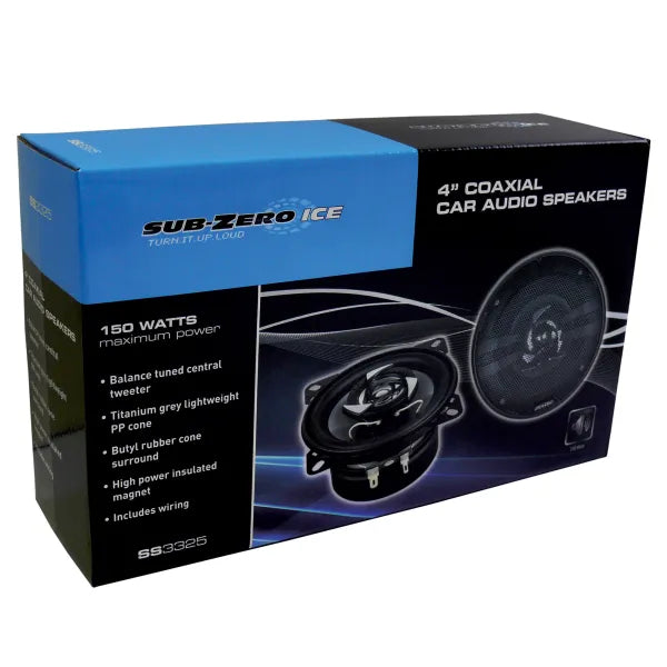 Sub-Zero Ice 4″ Coaxial Speakers 150W